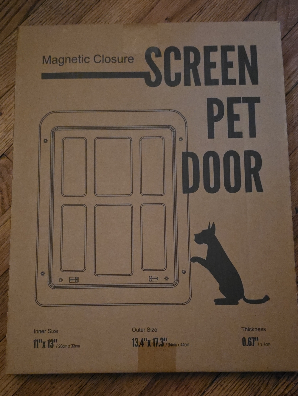 Magnetic Closure Screen Pet Door - Black